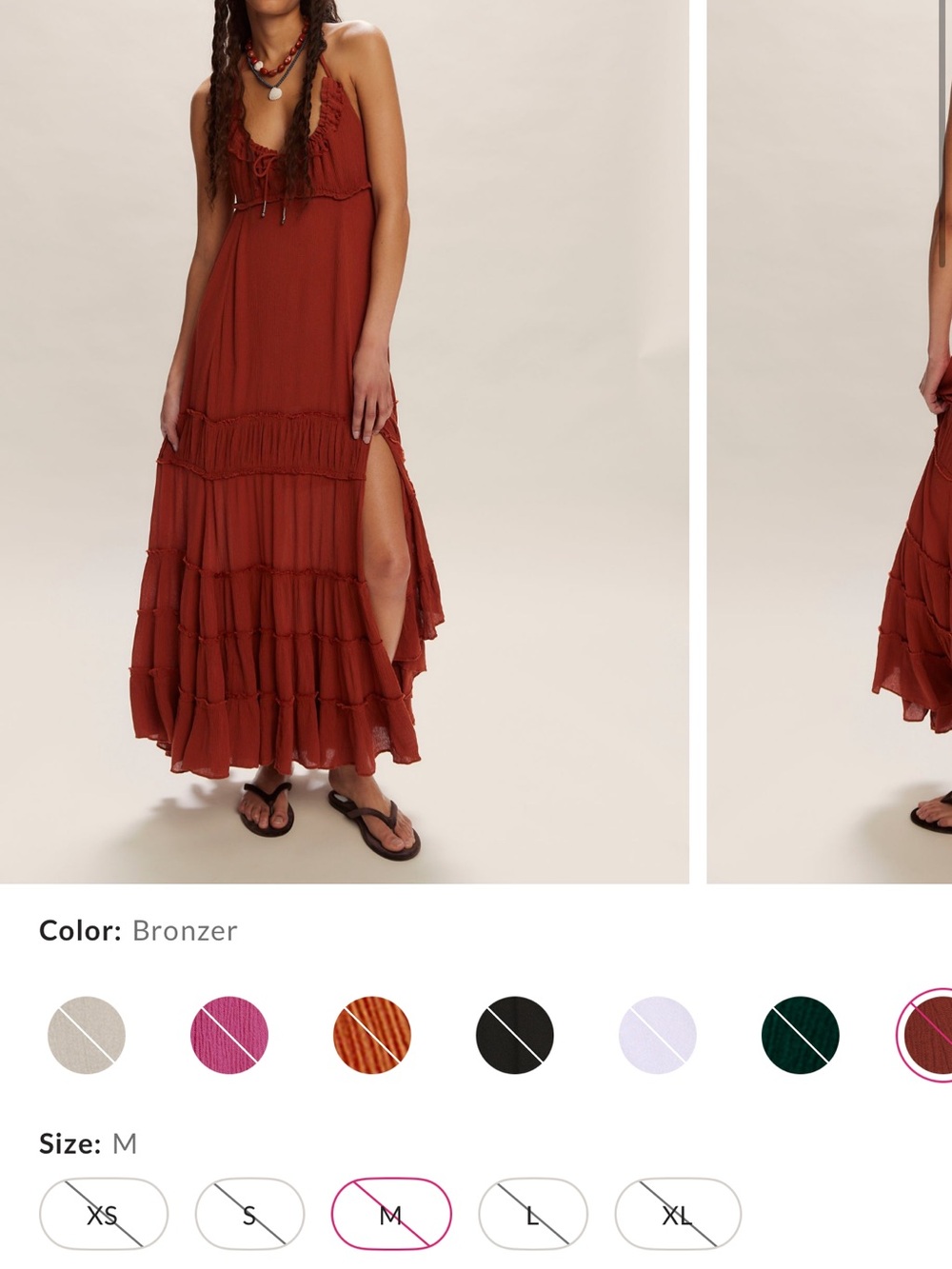 Free People Rust Orange Maxi Halter Dress - Picture 4 of 5